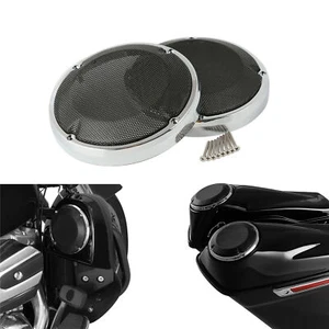 6.5" Saddlebag Lid Speaker Grill Cover Screws Fit For Harley Road Street Glide - Picture 1 of 11