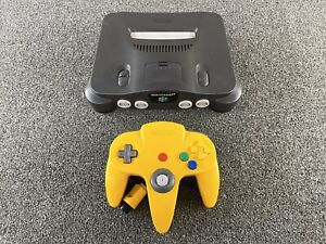 Nintendo 64 N64 Console Yellow Controller Tight Joystick CLEANED TESTED WORKING