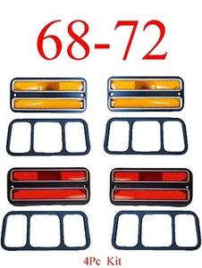 68 72 Chevy 4Pc Deluxe Side Lights Amber & Red, GMC C/K Truck & Blazer - Bild 1 von 7