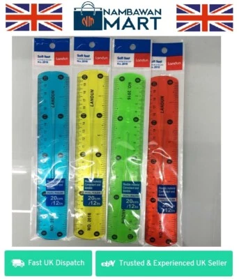 20cm 8" Flexible Ruler Bendy Flexi Office School Stationery Shatterproof STA1012 - Image 1 of 4