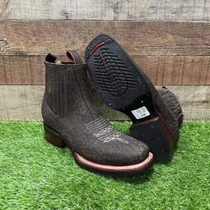 BOTAS VAQUERAS PARA HOMBRE WESTERN CUELLO TORO CUERO MARRÓN PUNTA CUADRADA BOTIN CUELLO TORO350 - Imagen 1 de 8