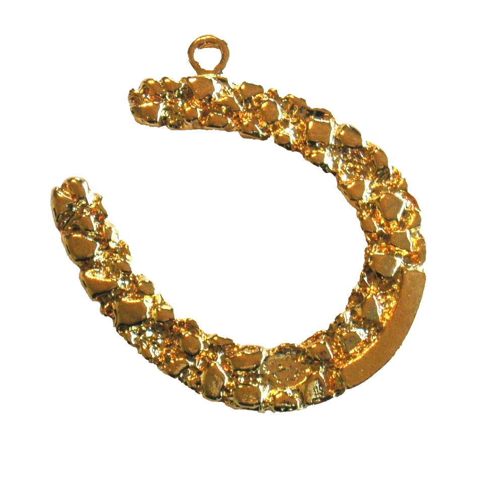 Para Hombres Chapado en Oro Pepita Herraduras Colgante Dije Día del Padre Regalo Envío Gratis Foto 1 de 1