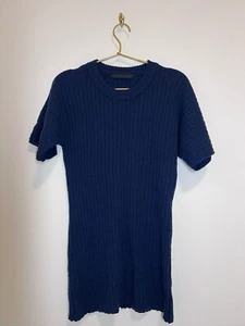 Creatures of Comfort Strick Tunika Kleid 100% Wolle Kurzarm Navy - Bild 1 von 11