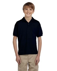 Gildan G880B Youth 50/50 USA Cotton/Polyester Jersey Short Sleeve Polo Shirt - Picture 1 of 15