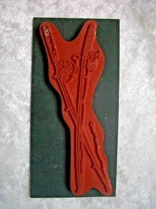 Fishing rod rubber ink stamp used - Picture 1 of 2