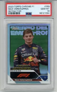 2023 TOPPS CHROME F1 REFRACTOR #169 MAX VERSTAPPEN PSA 10 LOW POP 3 VERY RARE - Picture 1 of 2