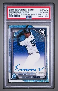 2024 Bowman Chrome Francisco Vilorio 1st HTA Choice Auto /150 PSA 10 - Yankees - Imagen 1 de 2