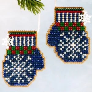 Santa's Mittens Beaded Cross Stitch Kit Mill Hill 2006 Santa's Closet - Picture 1 of 3