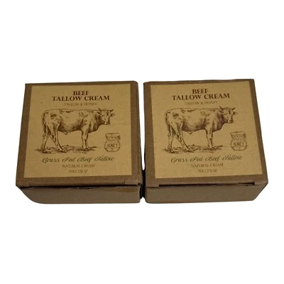 2 Pack BEEF TALLOW CREAM With HONEY  Natural 2.5 oz Each NEW - Image 1 of 4