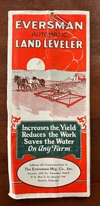 SCARCE! 1926 Eversman Automatic Land Leveler Fold Out Brochure Denver Colorado - Picture 1 of 4