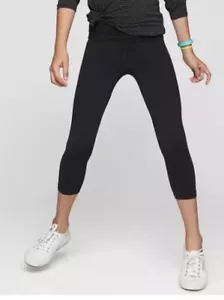 ATHLETA GIRL CHIT CHAT CAPRI 2.0 BLACK LEGGINGS NEW XS/6 NWT - Picture 1 of 5