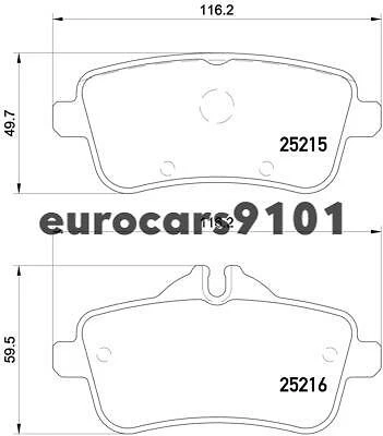 Juego de pastillas de freno de disco trasero Mercedes ML63 AMG Hella Pagid 355020161 0074208620 Foto 1 de 2