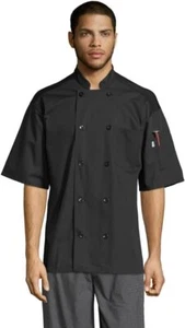 Uncommon Thread Unisex Delray Chef Coat W/Mesh Short Sleeve - Picture 1 of 2