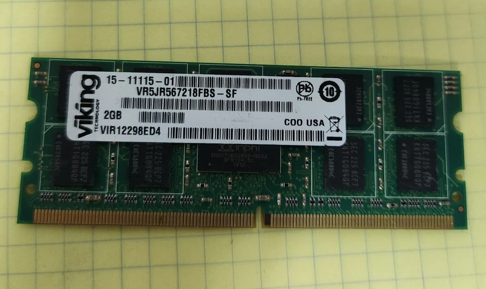 2x Cisco 15-11115-01 VIKING VR5JR567218FBS-SF 2GB PC2-2400 DDR2 2RX8 244Pin Mem. - Image 1 of 1