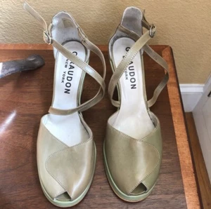 Vintage Y2K Giraudon New York  Leather Shoes Hand Made  In Portugal  8.5M - Picture 1 of 5