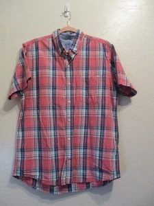 Camisa Izod Para Hombres Talla L Agua Salada Relajada Clásica A Cuadros Abotonada Rosa Azul - Imagen 1 de 5