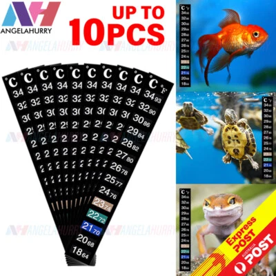 UPTO 10x Aquarium Thermometer Fish Tank Sticker Temperature Strip Dual Scale NEW - image 1 of 4