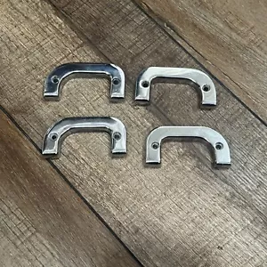 Mercedes Benz W123 300TD Door Latch Interior Chrome Trim Set 1237230124 OEM - Picture 1 of 4