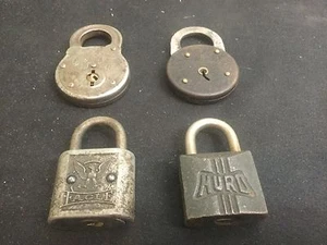 Vintage Eagle, Hurd & Power Lever Padlocks; Set of 4, NO KEYS- Locksmith - Picture 1 of 12