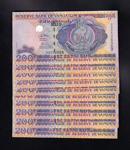 F.C. VANUATU , LOTE 10 UNIDADES DE 200 VATU 1995 , S/C ( UNC ) , P.8 . - Imagen 1 de 2