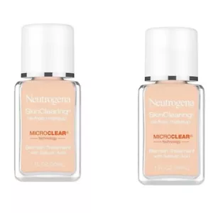 LOT 2⭐ Neutrogena Skin Clearing Oil-Free Makeup Microclear Acne 20 NATURAL IVORY - Picture 1 of 1