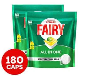 2x90 Pack All-in-One Dishwashing Capsules, Lemon Dish (BULK BUY - Free Postage) - Picture 1 of 1