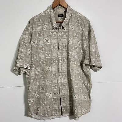Vintage Arrow Mens Oversized Shirt Size 2XL Beige Tribal Paisley Check Egypt - Image 1 of 4