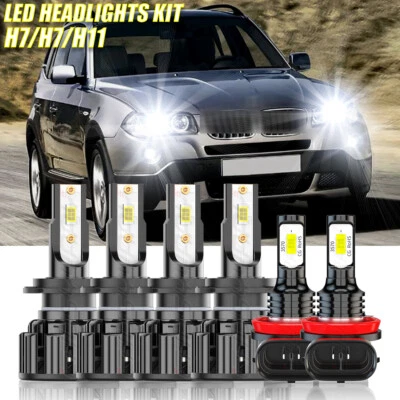 Faros LED delanteros Hi&Lo + faros antiniebla 6000K para BMW X3 2004 2005-2014 Foto 1 de 4