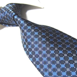 Men's Tie Extra Long Polyester Microfiber Woven Navy blue/grey Necktie  63" - Picture 1 of 4