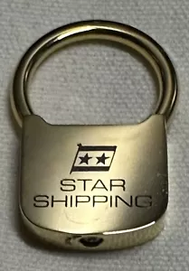 Vintage STAR SHIPPING Gold Tone Key Ring Chain - Picture 1 of 3