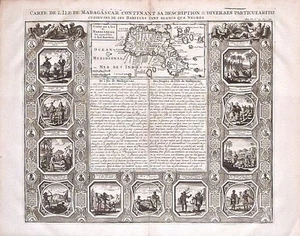 Mapa antiguo, Chatelain, mapa de la isla Madagascar llamada hoy la isla Daufine - Imagen 1 de 1