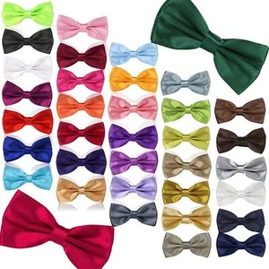 Mens Boxed 3 Piece Set Adjustable BOW Tie Cufflinks Pocket Square Set - Fab Gift - Picture 1 of 43