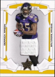 2008 Leaf Rookies & Stars Gold Materials #8 - Derrick Mason Jersey - Picture 1 of 2
