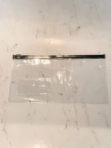 Sobre transparente con cremallera de polietileno con cremallera negra 9 x 4,7 pulgadas en efectivo, lápices, trabajo NUEVO - Imagen 1 de 1