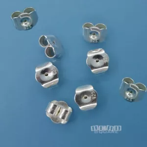 8 embragues de poste de plata esterlina maciza / tuercas traseras de oreja 6,3 x 7 mm #33532 - Imagen 1 de 3