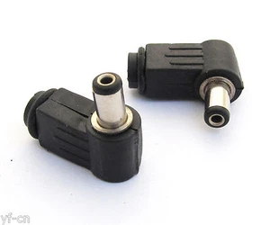 1pc Right Angle 2.1x5.5mm 2.1mm DC Power Male Plug Soldering Connector Black - Picture 1 of 3