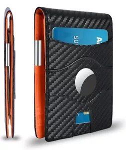 Airtag Wallet w/ Money Clip Holds Up To 11 Cards Slim Leather RFID Blocking NEW - Picture 1 of 14