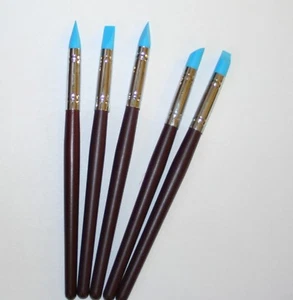 Silikonpinsel / Pinsel-Set / Modellier Werkzeug 5 St.   für  den Hobbybereich - Bild 1 von 3