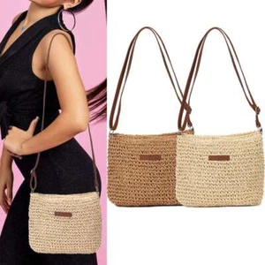 Summer Straw Crossbody Bag Women Beach Woven Shoulder Handbag Purse - Picture 1 of 13
