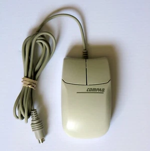 👀 Compaq 2-Button PS/2 Mouse, M/N: MUS2J, Mechanical (Ball) Tracking 🐭 ✅ 🆗 - Picture 1 of 3