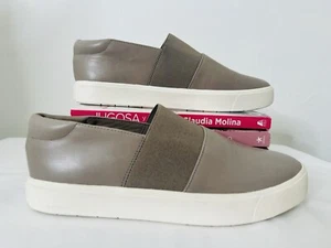 Vince. Corbin Women's Taupe Leather Slip-On Sneaker Shoes Flats Loafers Size 6M - Picture 1 of 7