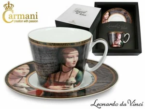 Carmani Painters "Lady" Tea or Coffe Cup, Leonardo Da Vinci Porcelain Collection - Picture 1 of 4