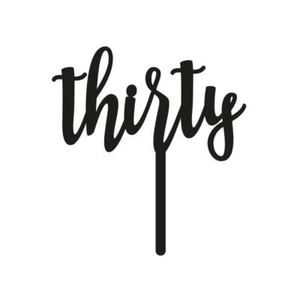 Cake Topper Pick Make A Wish Schwarz Schrift Nummer 30 Acryl Cupcake Dekoration - Bild 1 von 1