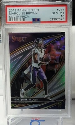 Marquise Brown 2019 Panini Select Field Level Silver Prizm Rookie #216 PSA 10  - Image 1 of 2