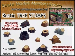 OLD TREE STUMPS-MEDIUM #1 (12pcs) Scale Model Masterpieces Multi Scale *NEW* - Picture 1 of 12
