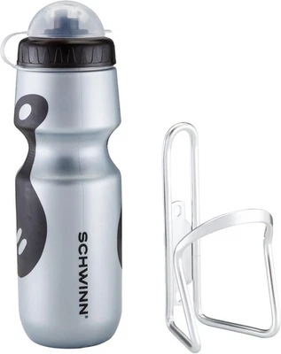 Schwinn Sport Water Bottle with Holder for Bicycle, 23 oz, BPA-Free, No-Slip Gri - Image 1 of 4