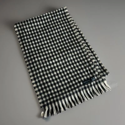 George Harrison & Co Edinburgh Scotland 100% Wool Scarf Black & White 12”x 76” - Image 1 of 4