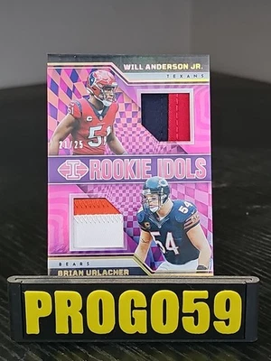 2023 Panini Rookie Idols Will Anderson Jr Brian Urlacher Dual Memorabilia /25 - Image 1 of 3