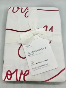 2 federe ceramica fienile sentimento KING bianco rosso buon Natale script parole - Foto 1 di 8