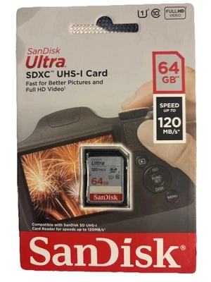Tarjeta de memoria SanDisk Ultra 64 GB UHS Speed Clase 1 - SDXC (SDSDUNB064GGN6IN) Foto 1 de 2